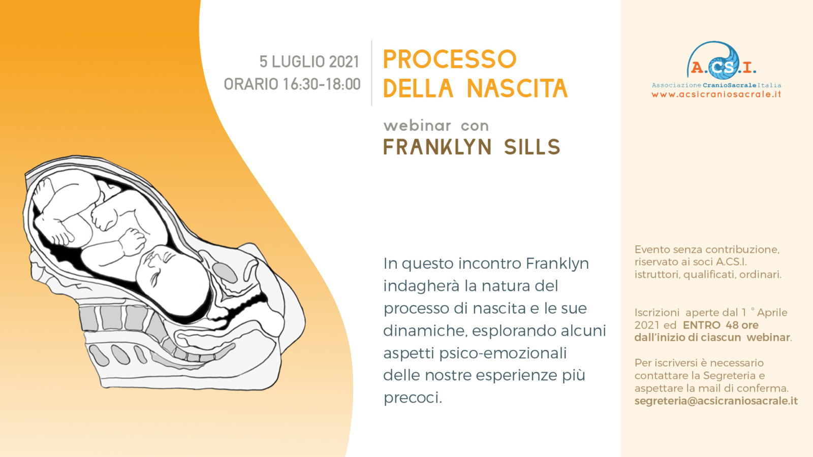 3 webinar di Biodinamica Craniosacrale con Franklyn Sills: Processo della nascita